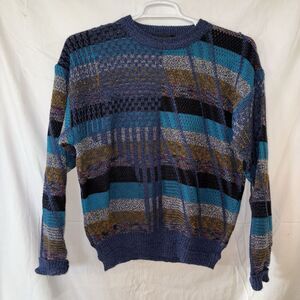 Vintage 80s EXPRESSIONS INTERNATIONAL Men's Multi-Colored Sweater Size Large